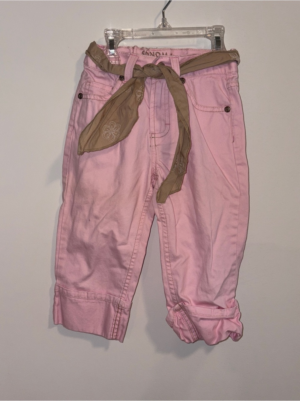 Girl’s Pink Cargo Capri Pants 6